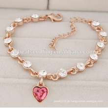 Rosa amor pingente de jóias pulseira design para as meninas novos desenhos pulseira de ouro
